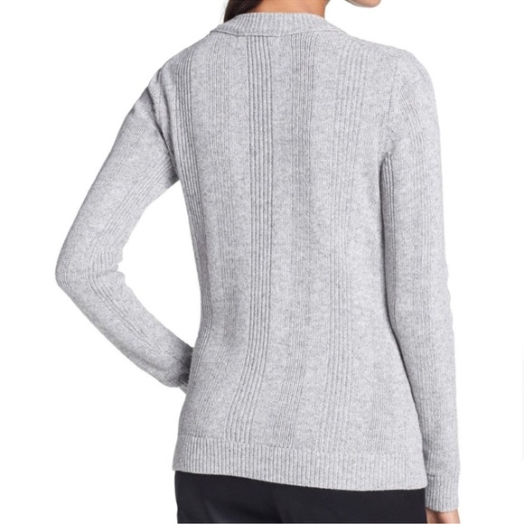 Tory Burch - Grey Knit Sweater w/ Rhinestone & Blue Gem Embellishments - Picture 2 of 15